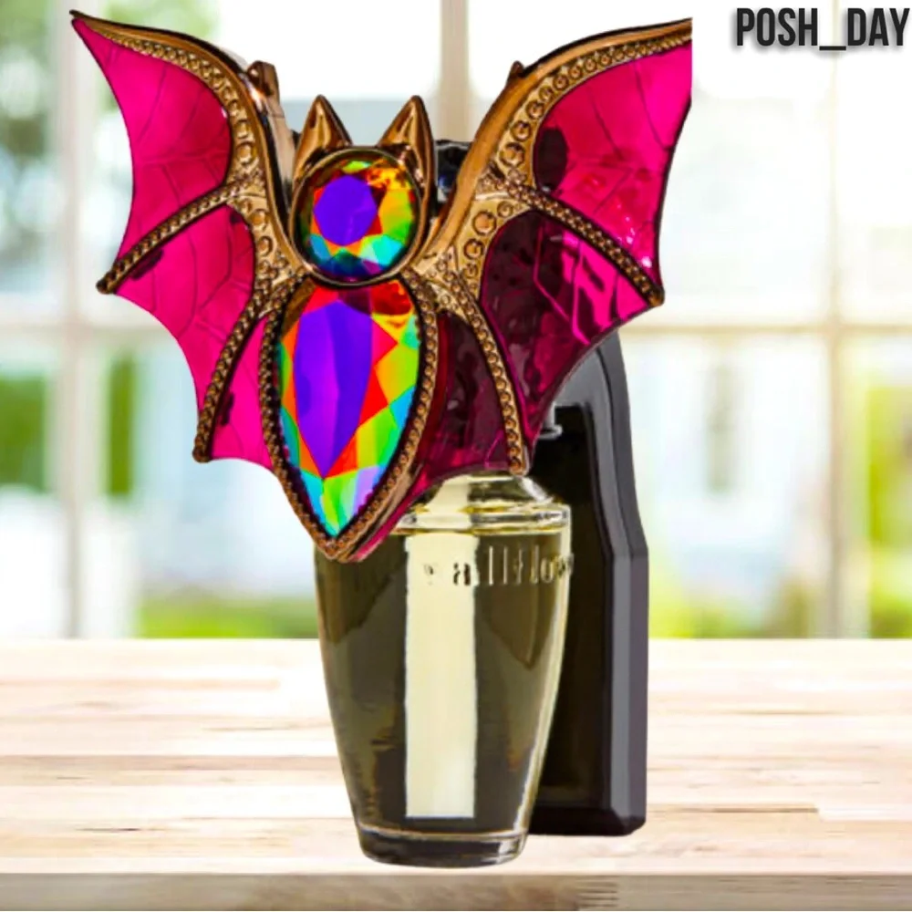 2 Bejeweled Bat Nightlight Wallflowers Fragrance Plugs
